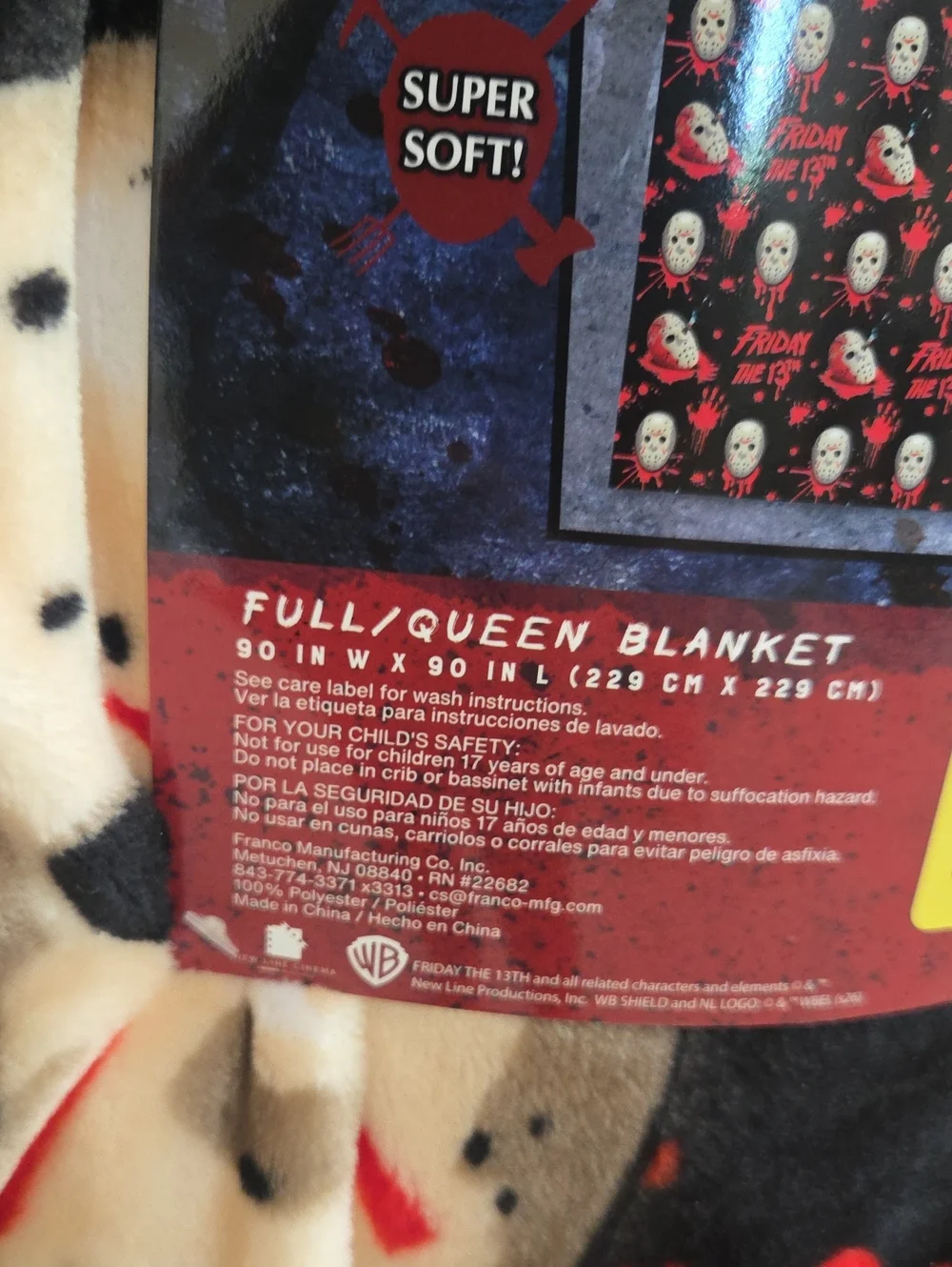 Jason Red Hockey Mask Throw Blanket